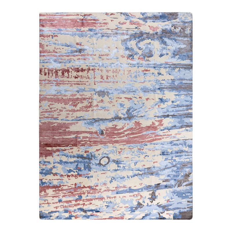 Overdyed One-of-a-Kind Rectangle 9'1" X 12'2" Hand Knotted Area Rug