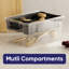  3,4 pte Mini bac de rangement transparent avec couvercle, boîte de rangement en plastique pour la maison, paquet de 36-1286566526
