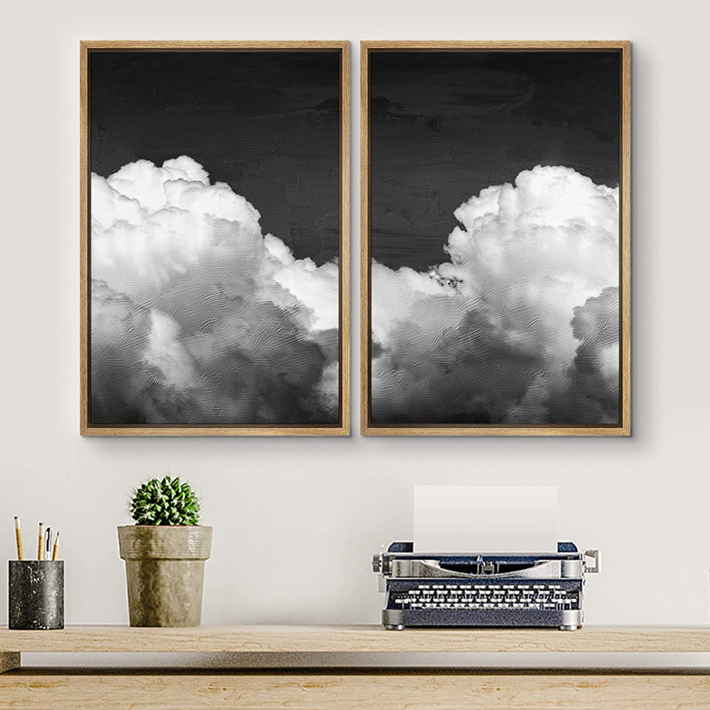 Ensemble de 2 reproductions encadrées sur toile, H 24 po x l 32 po x P 1,5 po, Naturel