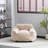 Beige Indoor Bean Bag Armchair With Angled , Defined , Adaptive Shredded Foam, Soft , Good For Relaxing Sessions, 40 In Depth, 38 Width, 25.5 Height, 29.77 Lb Classic Design, Ultra - Soft Breathable-204756597