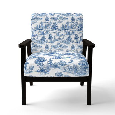 Chaise d'appoint Country Farmhouse - Fauteuil bleu Country Toile