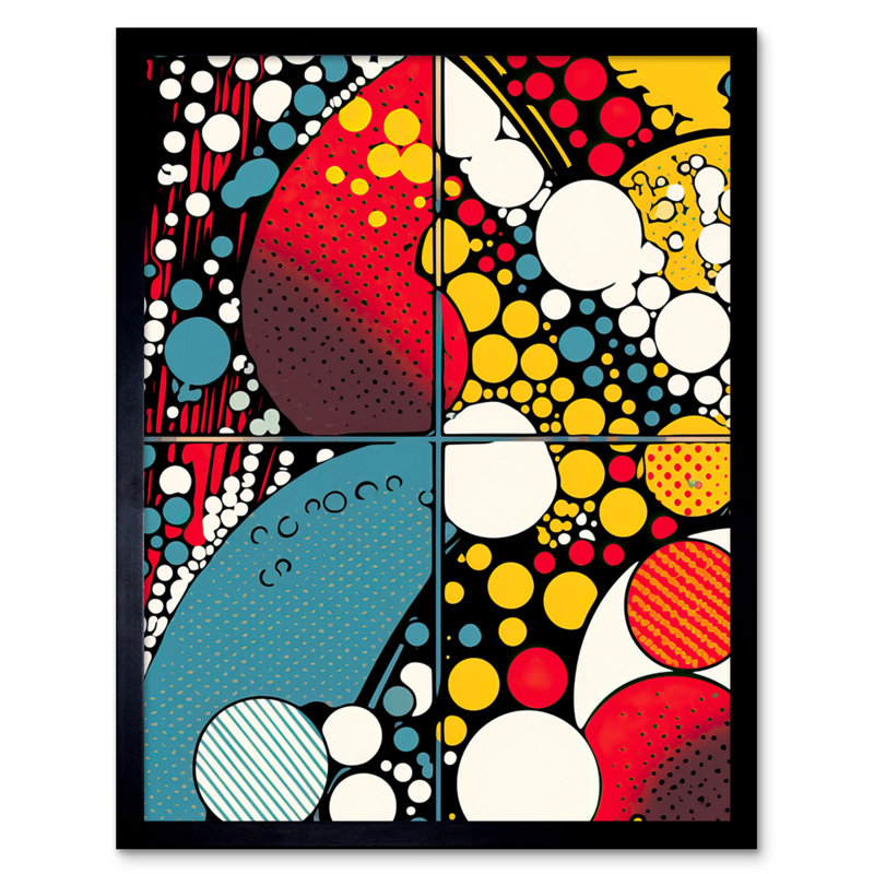 Abdulmalik Abstract Geometric Patterns And Bubbles Comic Book Style - Single Picture Frame Print