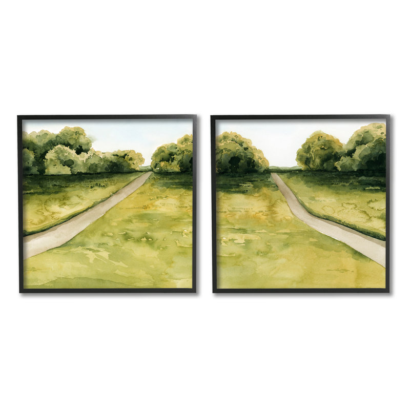 Ensemble d'art numérique texturé et giclée, 2 pièces, Giclée encadrée noir minuit, L 12 po x H 12 po