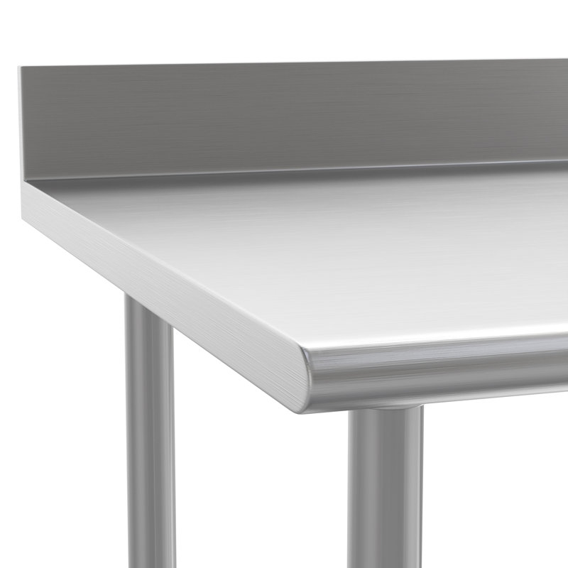 Table de cuisine et de préparation commerciale en acier inoxydable avec tablette et dosseret, H 39,25 po x L 60 po x l 30 po