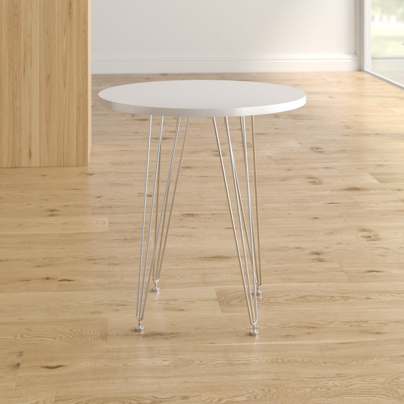 Round Metal Base Dining Table, White