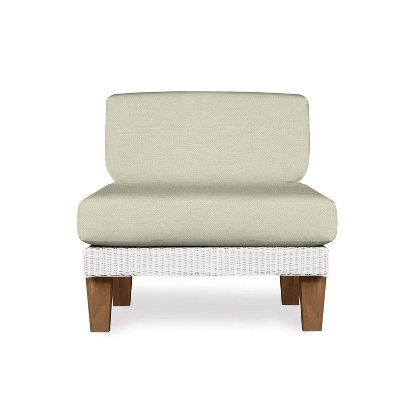 Catalina Outdoor Teak Lounge Chair, Demo Skyway, White