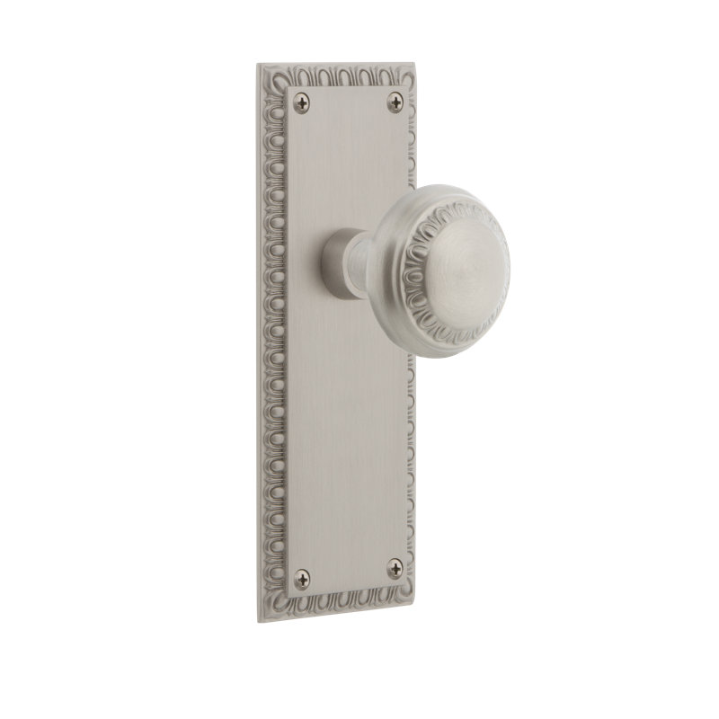 Nostalgic Warehouse Neoclassical Plate Privacy (Bed & Bath) with Neoclassical Knob, 2.75", Satin Nickel