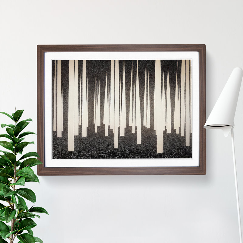 XH1022-349X A Classic Forest Abstract - Single Picture Frame Print, 46cm H x 64cm W x 2cm D, Walnut