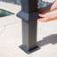 Pergola en aluminium avec finition thermolaqué grise et toile réglable Florence-39493270-39493083