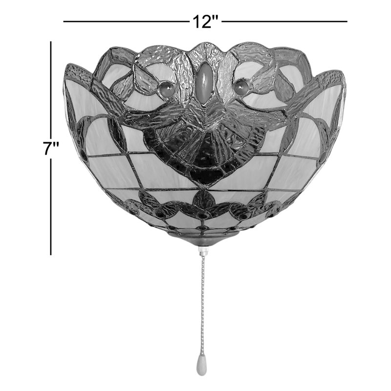Ampoule à DEL en forme de demi-lune de style baroque en forme de demi-lune Tiffany avec ampoules DEL l 12 po x P 6 po