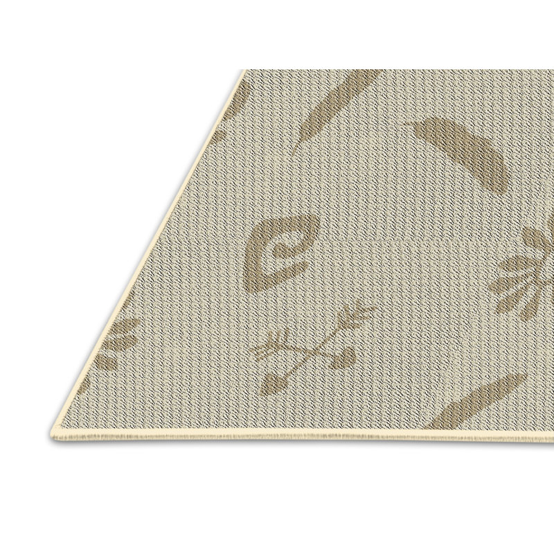 Tapis brun/vert tissé à la machine électrique, Rectangle 6 pi x 9 pi