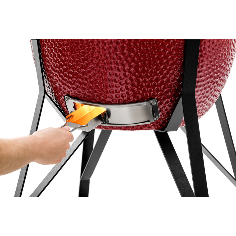 Kamado Bono 26.4cm W Wood Pellet Grill, Red