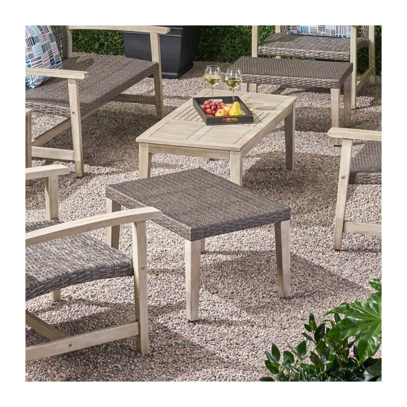 Repose-pieds en bois et osier, pour la maison et le bureau