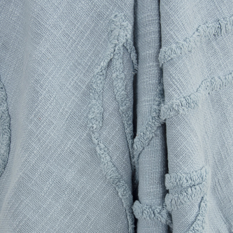 Jeté en coton Detrick, Bleu clair