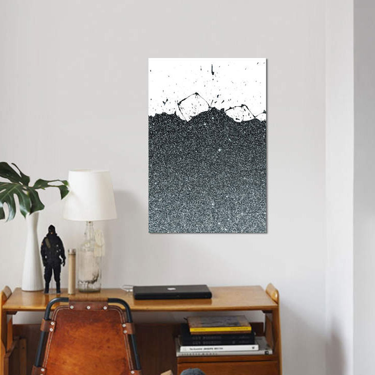 « black splatter theme », impression sur toile, H 18 po x l 12 po x P 1,5 po, Pas de tapis, Toile tendue