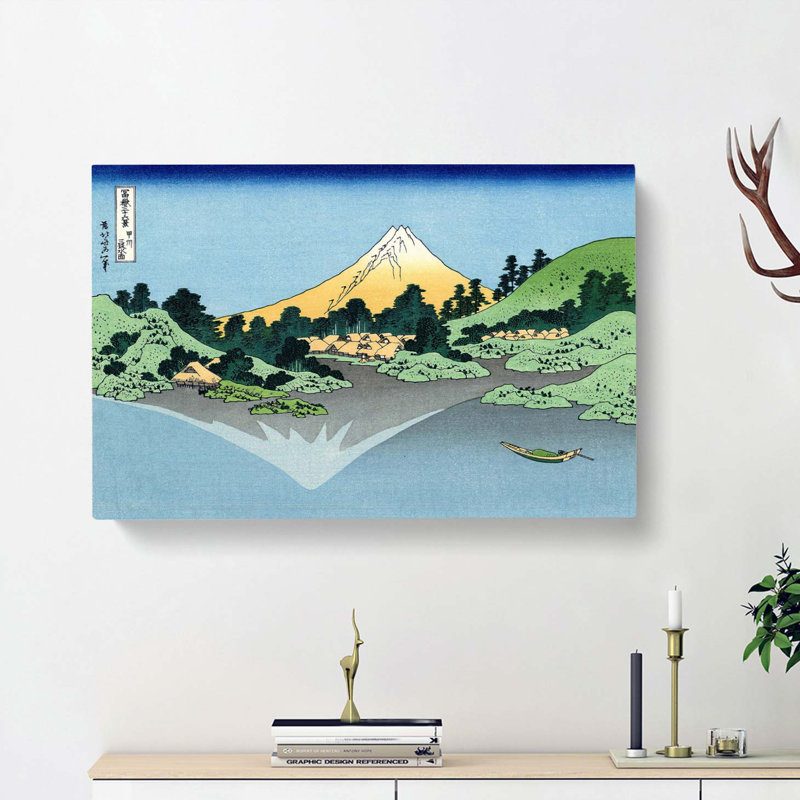 Mount Fuji Reflection by Katsushika Hokusai - Wrapped Canvas Painting, 40cm H x 60cm W x 3cm D