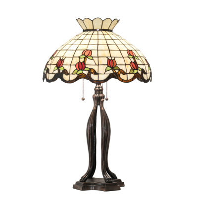 Lampe de table à bordure rose 31,5 "H
