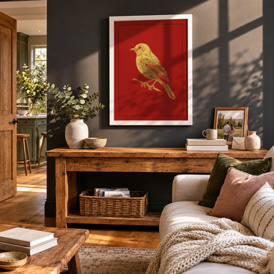 Gilded Songbird Art Deco - Framed Print