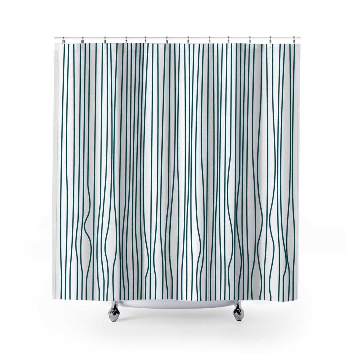 Coco Polyester Shower Curtain, Emerald