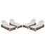 Chaise longue d'extérieur, chaise de piscine en bois d'acacia avec dossier et coussin réglables, chaise longue d'extérieur