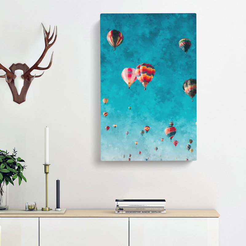Hot Air Balloons On The Rise - Wrapped Canvas Painting, 91cm H x 60cm W x 4cm D