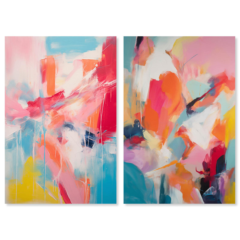 «Abstract Sober Set», ensemble de 2 œuvres d'art minimalistes par Art Remedy, H 15 po x l 10 po, Toile tendue