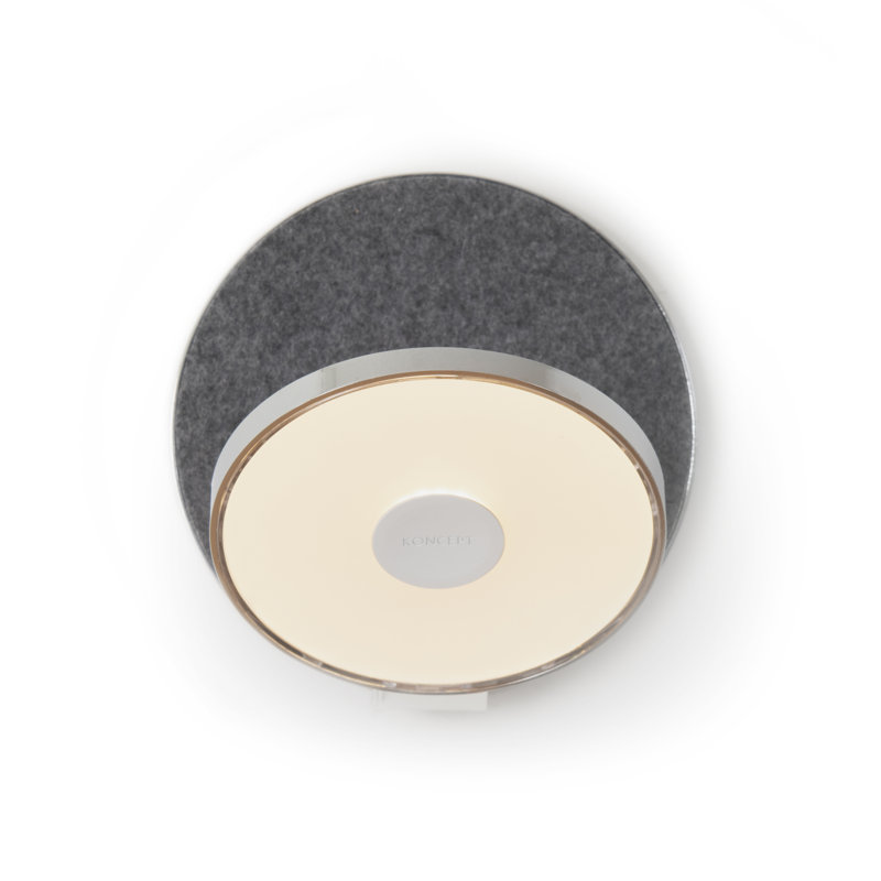 Gravy Plastic and Aluminium LED Plug-in Flush Mounted Sconce, Oxford Felt/Chrome