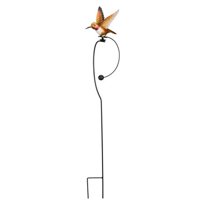 Handcrafted Metal Decorative Kinetic Balancing Rocker Hummingbird Statuary Garden Stake