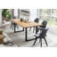 Seraphine Oak Solid Wood Top Metal Base Dining Table-262710884