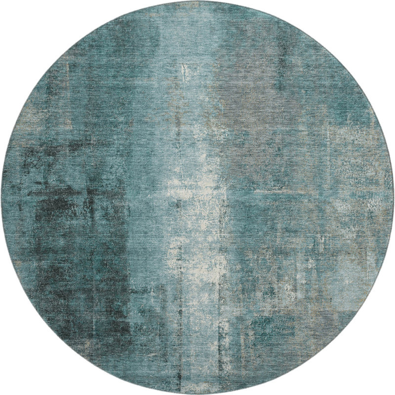 Premium Machine Washable Mouton AMF1980 Abstract Rug, Round 8'