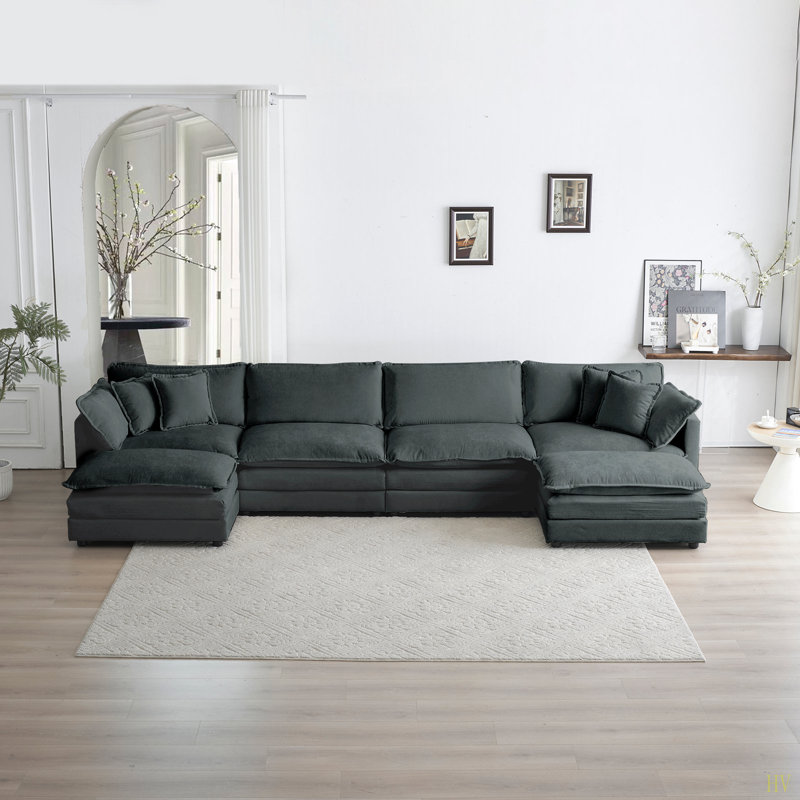 Canapé Comfort U, Gris chenille
