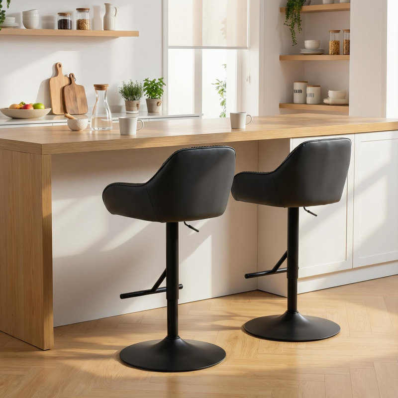 Ensemble de 2 tabourets de bar réglables à hauteur de comptoir pivotante