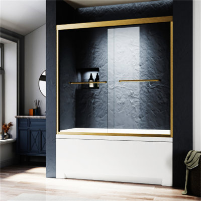 Porte de douche en verre de 56 à 60 po X P 62 po H