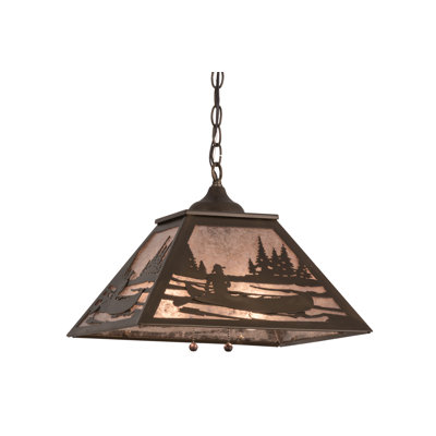 16"Sq Canoe At Lake Pendant