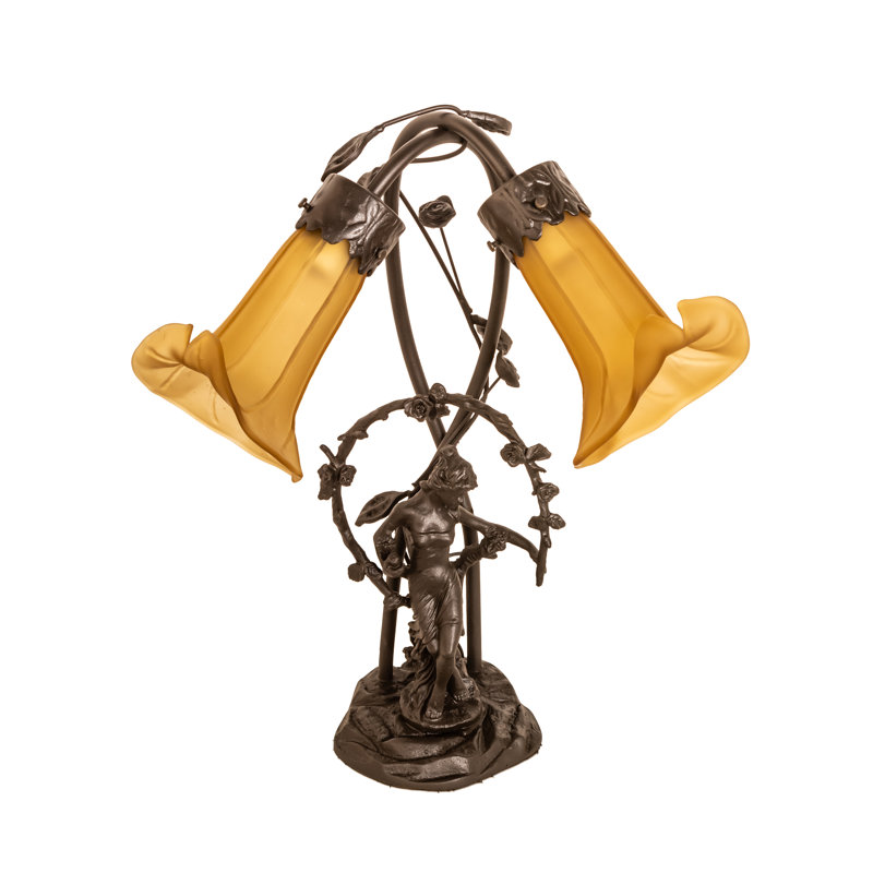 Amber Pond Lily Table Lamp