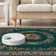 Washable Area Rug Green Butterfly Soft Accent Carpet Vintage Inspired Distressed Low Pile for Living Room Dining Room Bedroom Den
