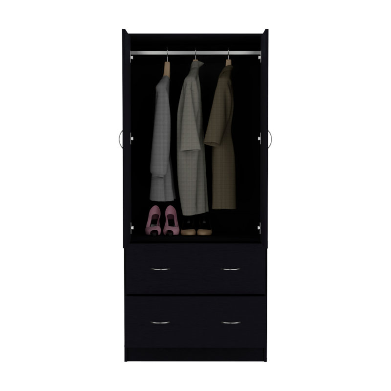 Armoire 2 portes et 2 tiroirs Taly, Noir