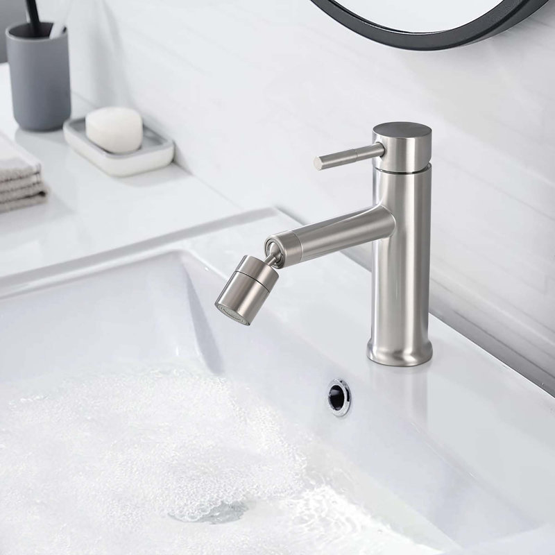 Bathroom Faucet for 2 Mode Faucet for Bathroom Sink with 360° Rotating Aerator, Brushed Nickel