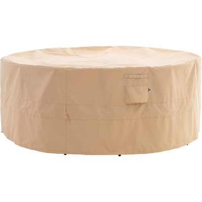 Premium Waterproof Outdoor Patio Round Table Cover: Latest Rip-Stop Fabric, 3-Year Warranty by F&J Outdoors