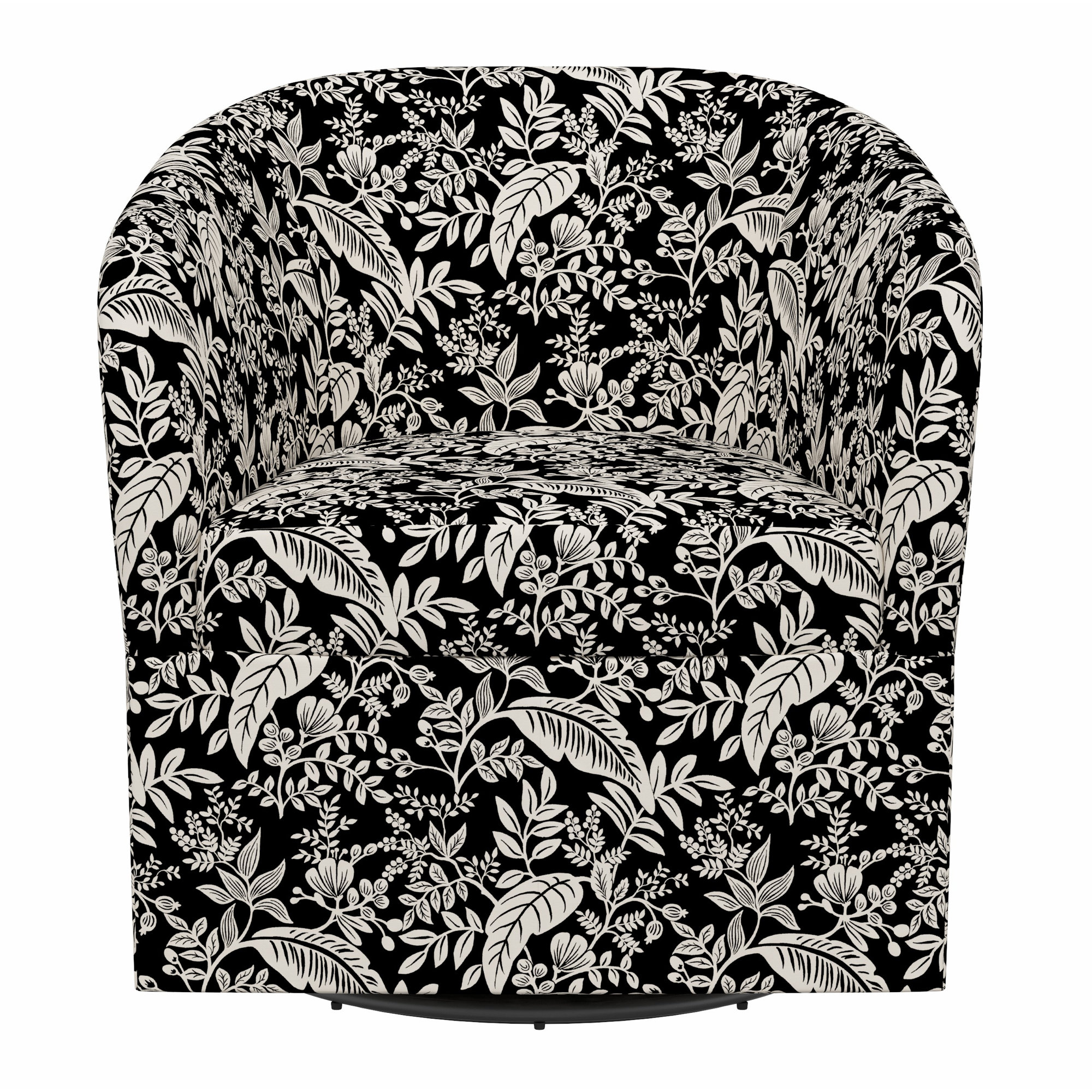Pembroke Swivel Chair, Rpc Canopy Black & Cream Linen