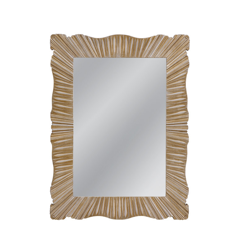 Miroir mural Cantrip avec cadre argenté et doré pâle - Regal Modern Elegance
