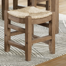 Aston 15" Wide Rustic Industrial Solid Wood Faux Concrete Square Stool With Rush Seat