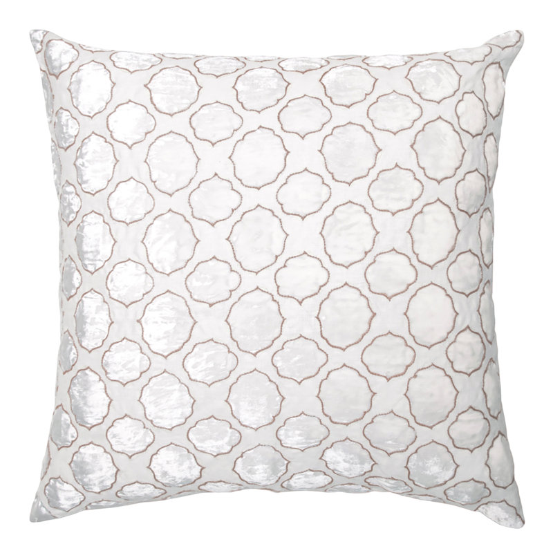 Tile Down Reversible Throw Pillow, Latte