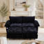 Canapé-lit convertible 73 po en velours noir avec matelas coulissant