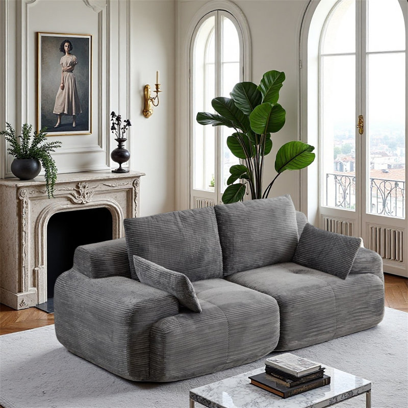 Canapé modulaire à deux places Modern, Gris