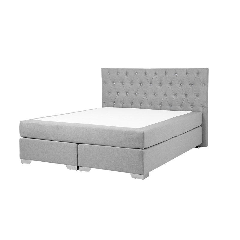 Peddie Upholstered Divan Bed with Mattress, Kingsize (5')