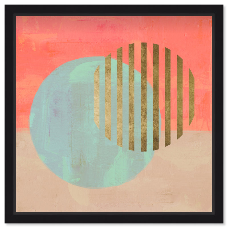 Twin Suns - impression d'art graphique, H 12 po x l 12 po x p 1 po, Boîte-cadre noire