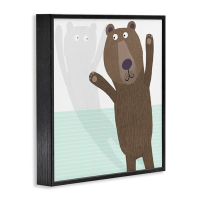Whimsical Bear Shadow Framed Giclee, design by Carla Daly