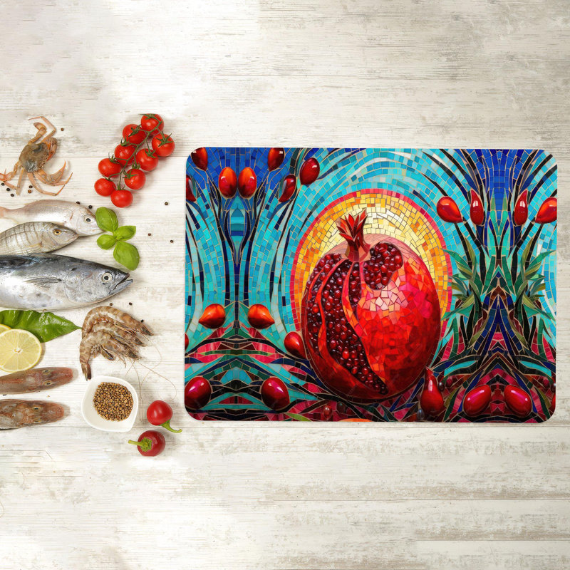 Vitrail d'inspiration grenade pour décoration de cuisine moderne, 7,9 po x 11,8 po