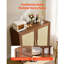 Table basse, armoire-buffet Mid-Century avec tablettes réglables, armoire de rangement anti-basculement pour l'entrée de la salle à manger